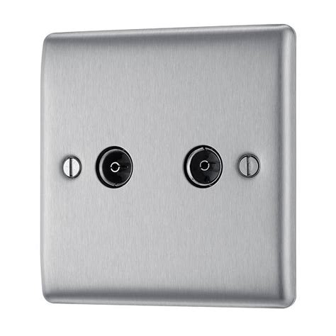 I got an extra box for my bedroom. Twin TV Coaxial Aerial Socket - Nexus - Brushed Steel
