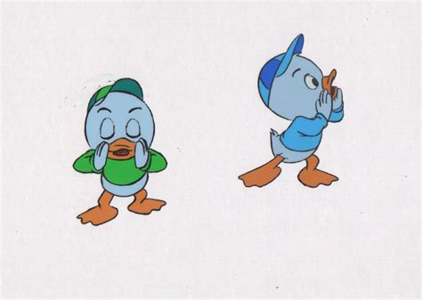 Louie And Dewey Ducktales Original Production Animation Cel And Drawing
