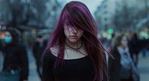 Purple Hairs Girl Hd Girls 4k Wallpapers Images