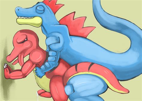 Rule 34 Against Wall Claws Color Cum Feral Feraligatr Interspecies Krookodile Male Male Only