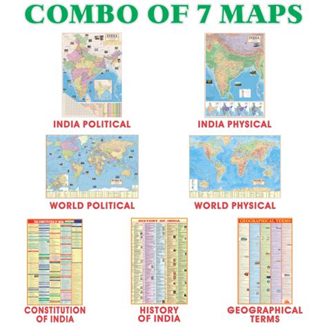 India And World Map Both Political And Physical With Constitution Of