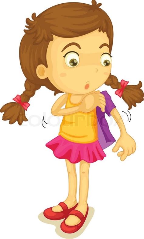 Girl Getting Dressed Stock Vector Colourbox