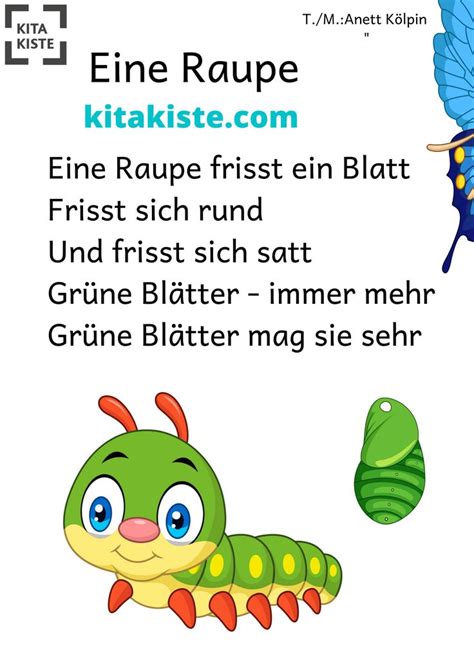 „raupe nimmersatt mehr als 50 millionen mal verkauft für seine berühmteste geschichte von der gefräßigen raupe, die nach der verpuppung als wunderschöner schmetterling erwacht, stanzte der. Tierlied für die #krippe #schmetterling #raupe #kleinkind ...