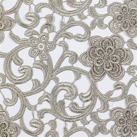 High quality mood fabrics gifts and merchandise. Metallic Gold Couture Dimensional Floral Guipure Lace ...