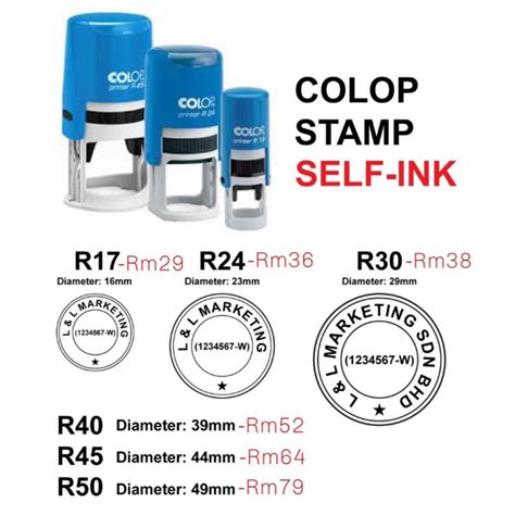 colop round self inking rubber stamp cop bulat r17 r24 r30 r40 r shopee malaysia