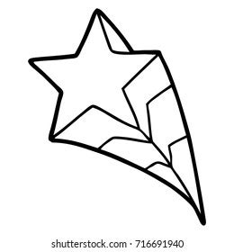 Falling Shooting Stars Isolated Coloring Page: เวกเตอร์สต็อก (ปลอดค่า