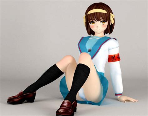 Haruhi Anime Girl Pose 2 3d Model