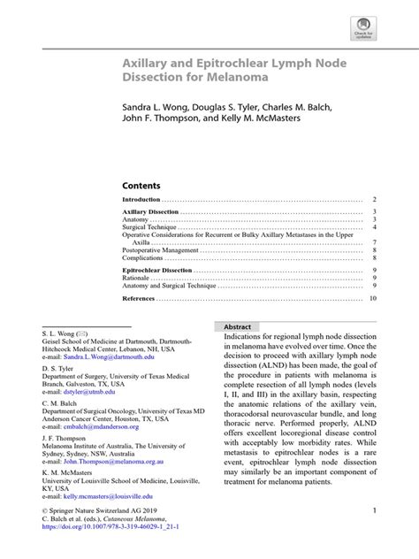 5 Axillary And Epitrochlear Lymph Node Dissection For Melanoma Pdf