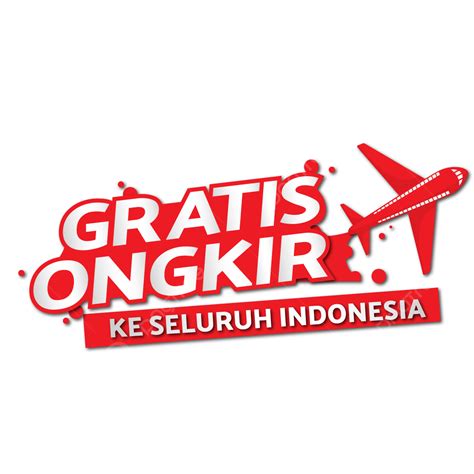 ícone Do Logotipo Grátis Ongkir Ke Seluruh Indonésia Dengan Pesawat