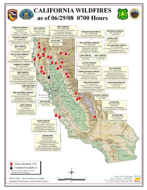 Divisions And Area Map California Fire Chiefs Association Where Are The Fires In California