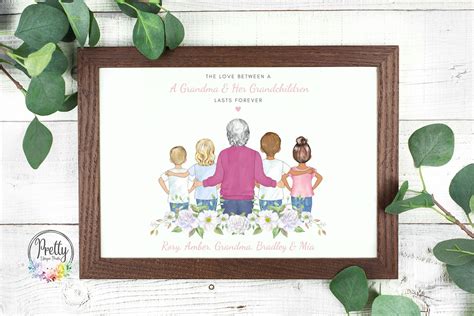 Personalised Grandma Print Custom Grandparent T New Home Etsy