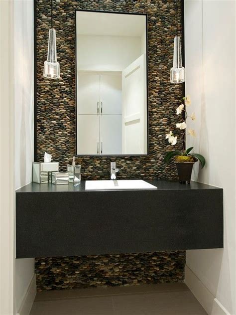 Wood is extremely popular for bathroom décor: 132 best images about Wall Tile Ideas - Pebble and Stone ...
