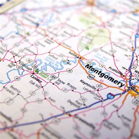 Highway Map Around Montgomery Alabama Stock Photo Image 42373780