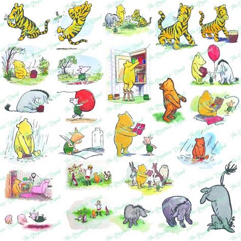 Choose any clipart that best suits your projects, presentations or other design work. Vintage Winnie the Pooh 25 PNG files Clipart Clip Art ...