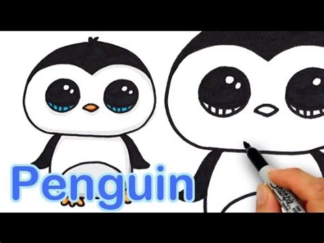 Cute animal drawings easy penguin. How to Draw a Cute Cartoon Penguin Easy step by step - YouTube