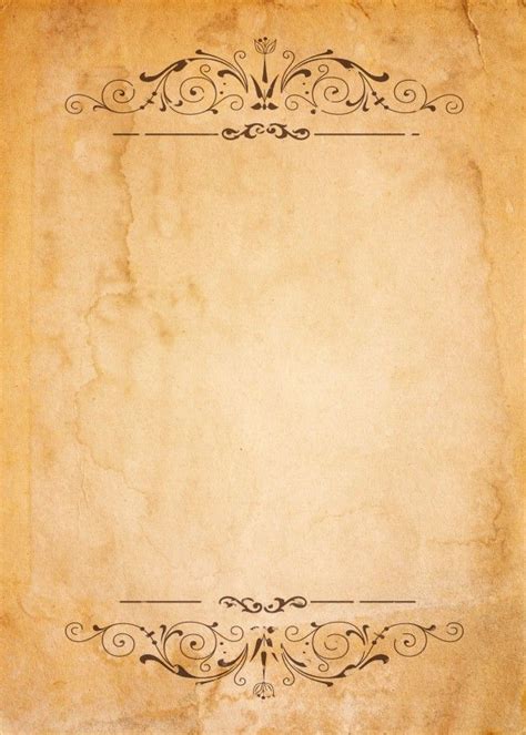 Old Paper With Patterned Vintage Frame Blank For Your Design With
