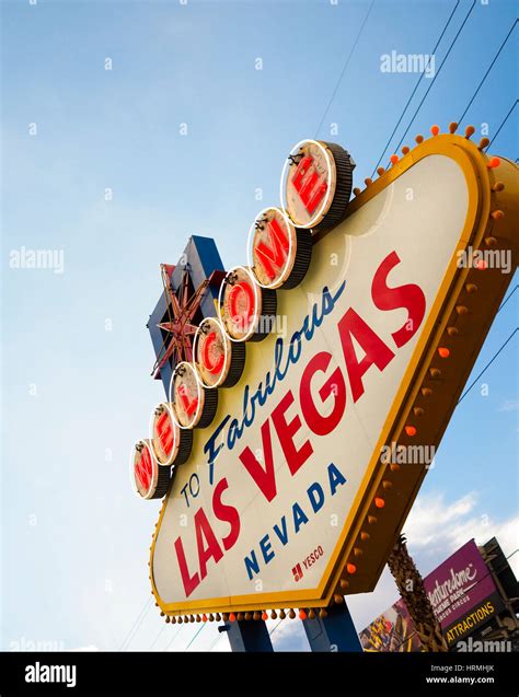 Welcome To Fabulous Las Vegas Neon Sign Famous Landmark At The End