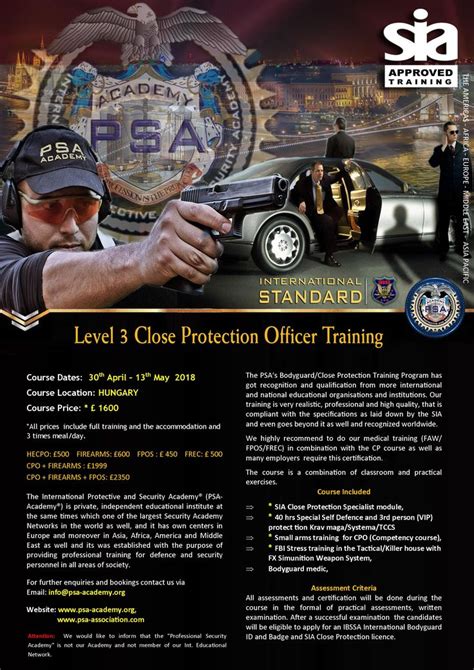 General Information Our Next Sia Level 3 Close Protection Officer