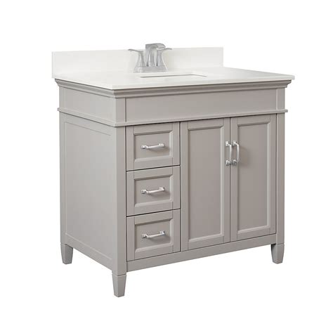 Classically simple with clean lines and a contoured undermount sink, this fresca lucera wall hung modern bathroom cabinet will bring out the best in any bathroom. Foremost Ashburn 36 inch Vanity Combo in Grey with Lily ...