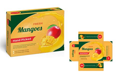 Fresh Mangoes Packaging Box Design Graphic By Different Creation