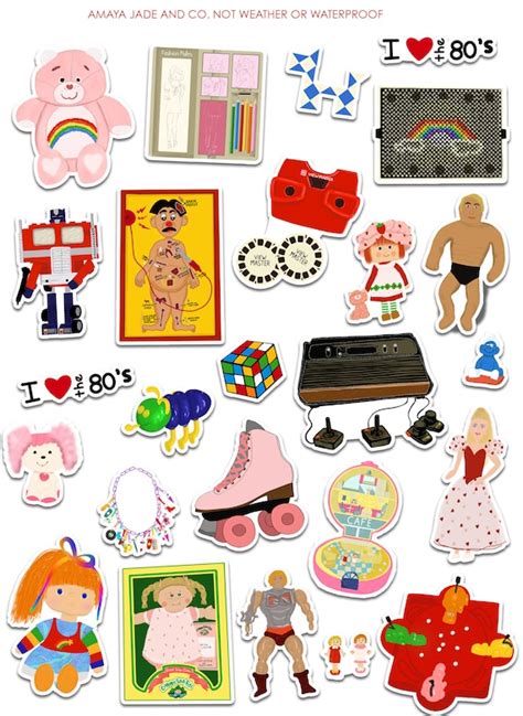80s Toys Art Sticker Set Eighties 80s Pop Etsy