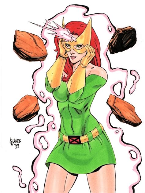 marvel girl jean grey by michael glover in yann s s comics sketches commissions comic art