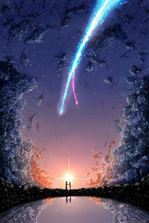 Cometa Itomori Pemandangan Khayalan Pemandangan Anime Latar Belakang
