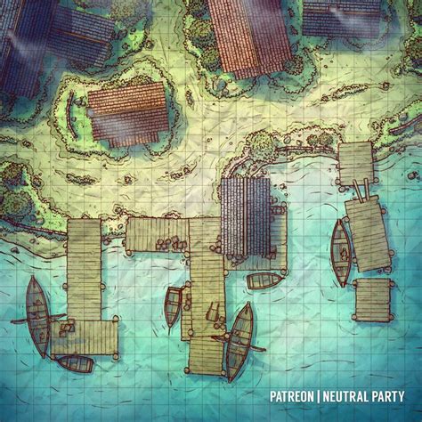 Village Docks Battlemaps Dnd World Map Fantasy Map Dungeon Maps