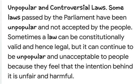 Give Some Examples Of Unpopular And Controversial Laws