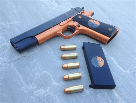 Deathstroke Pistol Prop Replica 1911 Colt 45 Toy Gun For Etsy
