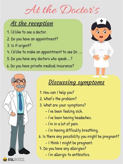 Phrases for the Doctor's Office 1/2 | English phrases ...
