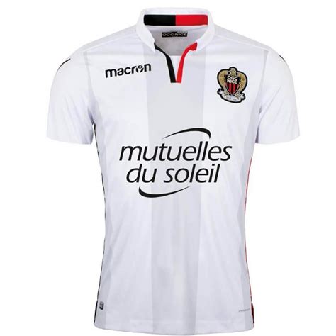 A white, red and black horizontal stripe in the middle of the shirt creates a lovely geometric. OGC Nice Away Shirt 2017/18 - Official Macron Replica