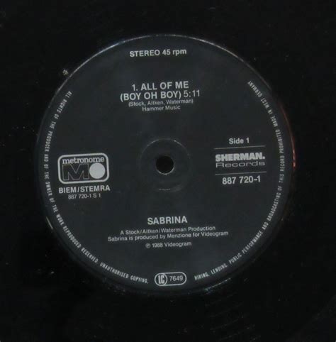 Пластинка All Of Me Sabrina. Купить All Of Me Sabrina по цене 1150 руб.