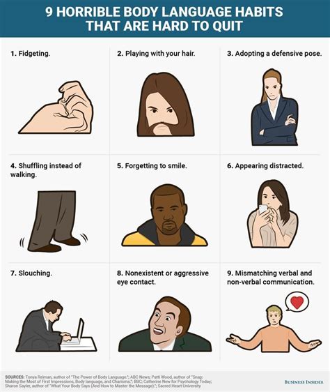 9 Horrible Body Language Habits That Are Hard To Quit Confident Body
