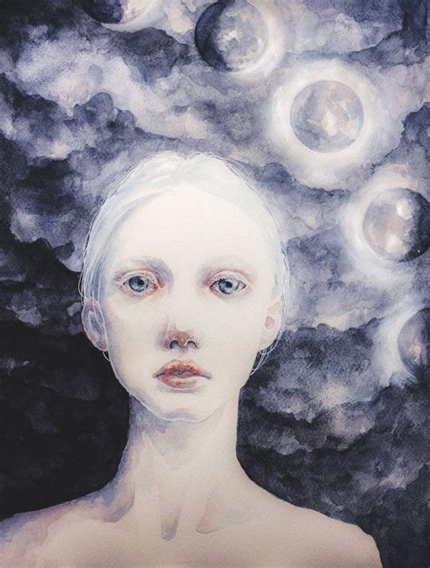 Phases Of The Moon By Jacquell Watercolor Portraits Moon Phases Watercolor