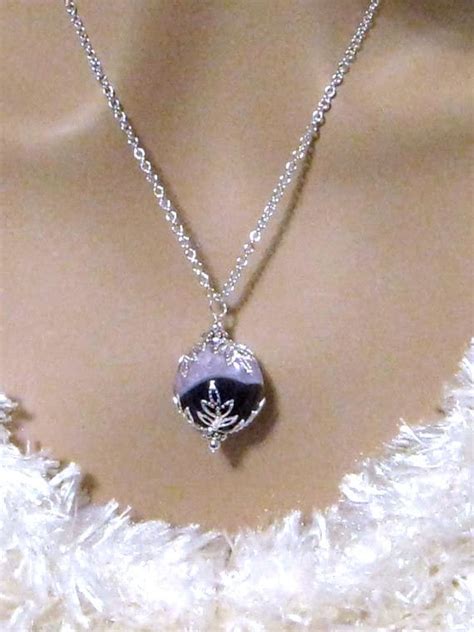 Purple Pendant Necklace Amethyst Purple Stone Pendant Purple