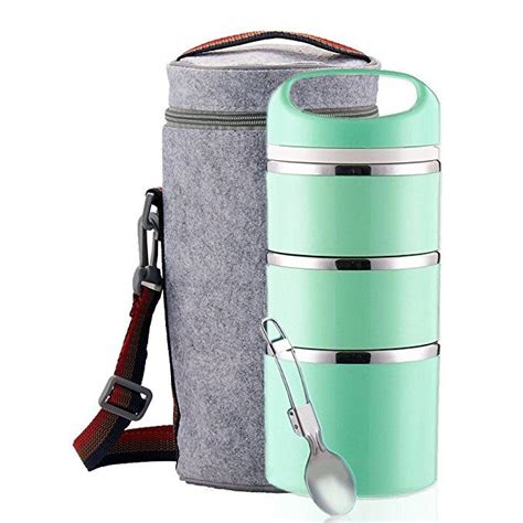 Lille Home Stackable Stainless Steel Thermal Compartment Lunchsnack
