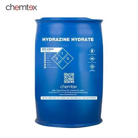 Liquid Hydrazine Hydrate Chemical 99 Packaging Type Hdpe Drum At