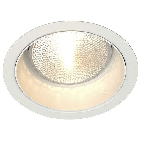 Recessed lights require special housing cans designed for sloped ceilings that will allow the lights to shine straight down rather than at an angle. Lightolier 5" Line Voltage White Alzak Recessed Light Trim ...