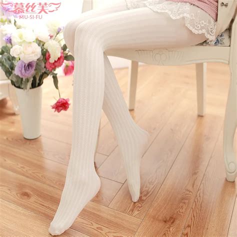 B08 Wanita Pantyhose Musim Gugur Musim Dingin Hangat Celana Ketat Jepang Wanita Katun Putih