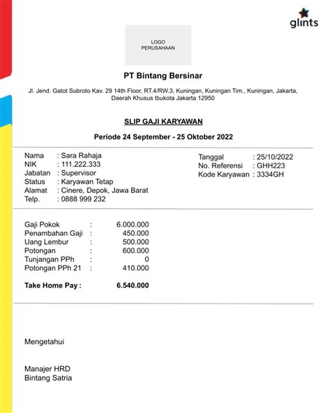 Contoh Slip Gaji Karyawan Template Cara Buat Otomatis