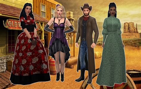 Old West Lookbook Sims 4 Clothing Sims 4 Decades Challenge Clothes