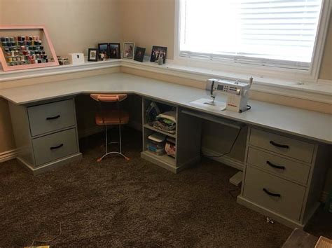 Before you do anything, make sure that you measure the space you have you might have bought a desk or craft table like the ones above that come with plenty of storage. Ana White | Corner Desk for Craft Room Sewing - DIY - DIY ...