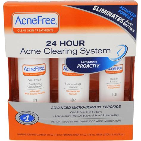 The Acnefree Clear Skin System 3 Step Kit Cleans The Face Of Acne