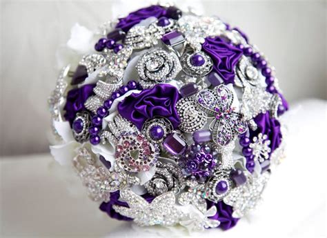 This listing is for a purple and silver wedding brooch bouquet. Purple and silver brooch bouquet | Purple and Silver ...
