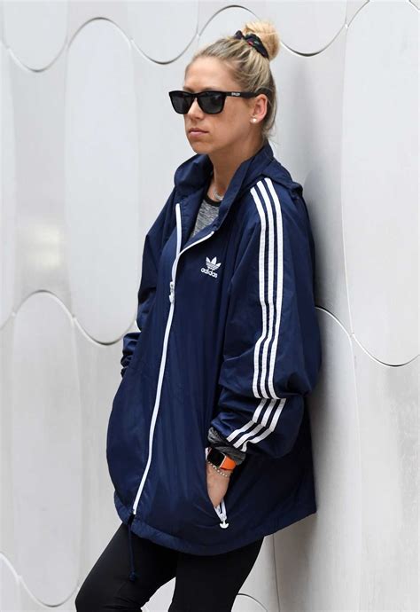 Anna Kournikova In A Blue Adidas Windbreaker Was Seen Out In Miami 12