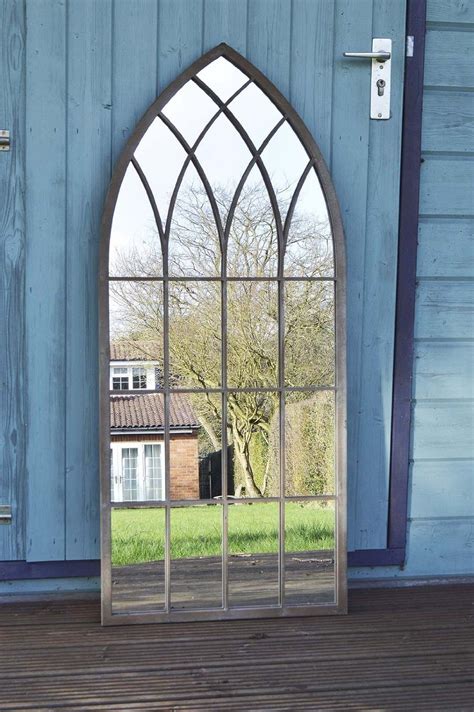 Large Outdoor Garden Mirror Rustic Gothic Design 3ft9 X 1ft 8 115cm X