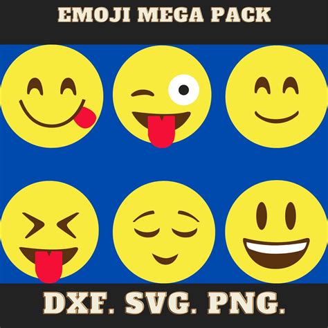 Mega Emoji Pack Digital Design Illustratons Ready To Be Etsy