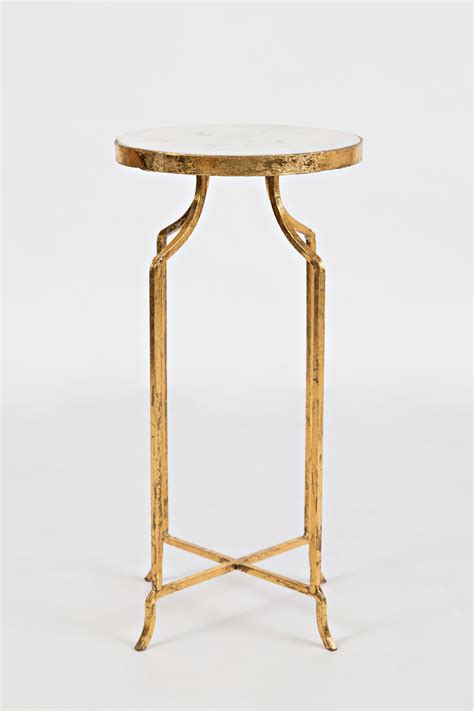 Jofran Global Archive Marble And Gold Round Accent Table