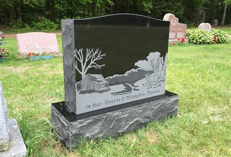 Black Headstone by Collette Monuments - Collette Monuments